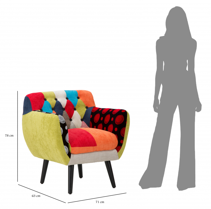 Fotoliu Imperial, stofa/lemn, multicolor - creativdeco.ro [9]