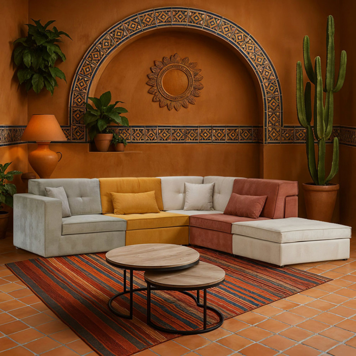 Fotoliu Mexico roz prafuit catifea spatar inalt confort modern - imagine ambientala pastelata [2]