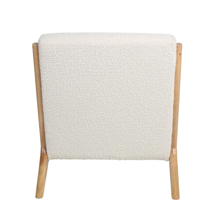 Fotoliu living design organic din lemn masiv cu tapițerie bouclé bej ORGANIC [6]