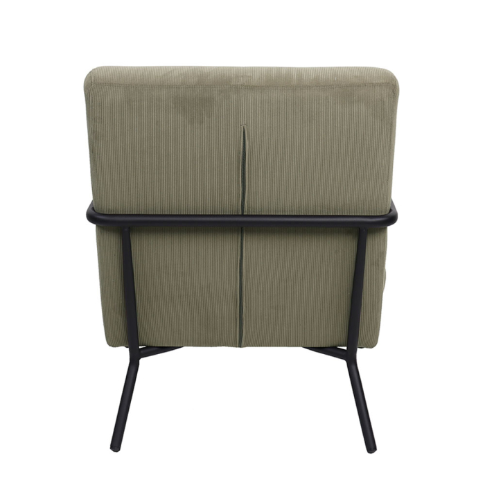 Fotoliu living din catifea raiată khaki cu structură metalică neagră KIOTO [5]