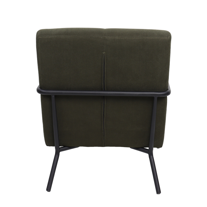 Fotoliu living din catifea raiată verde măsliniu închis cu structură metal negru [5]