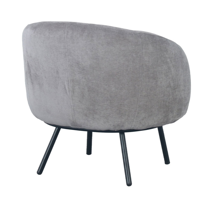 Fotoliu living elegant modern tapițat catifea gri cu picioare metalice negre MALU [3]