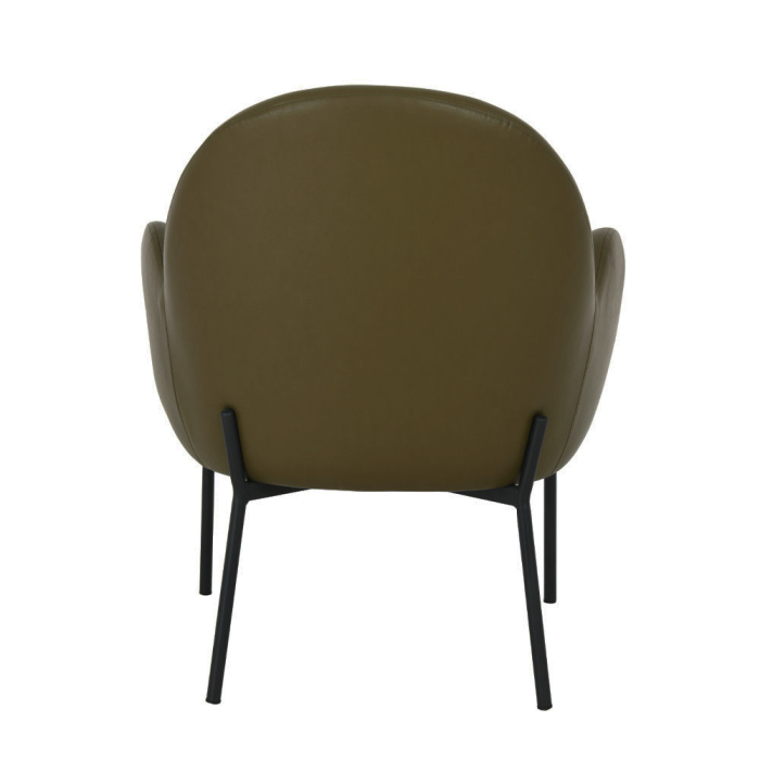 Fotoliu living modern tapițat piele ecologică verde cu picioare metalice negre SCOTCH [6]