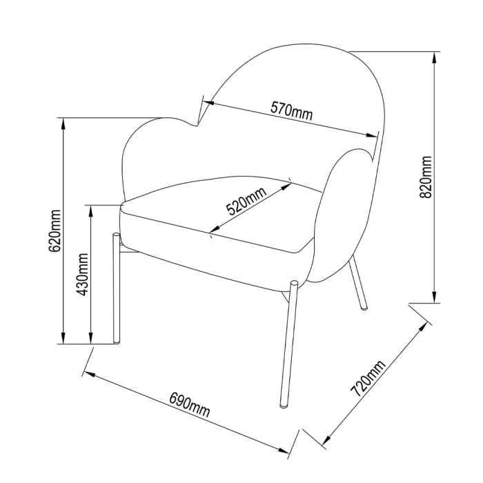 Fotoliu living modern tapițat piele ecologică verde cu picioare metalice negre SCOTCH [7]