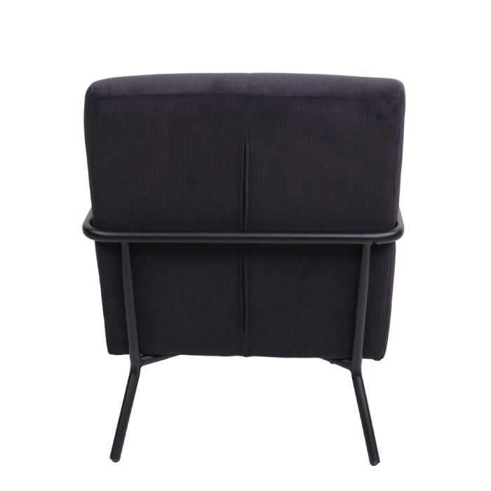 Fotoliu living stil Japandi tapițat chenille gri închis cu structură lemn și metal KIOTO [5]