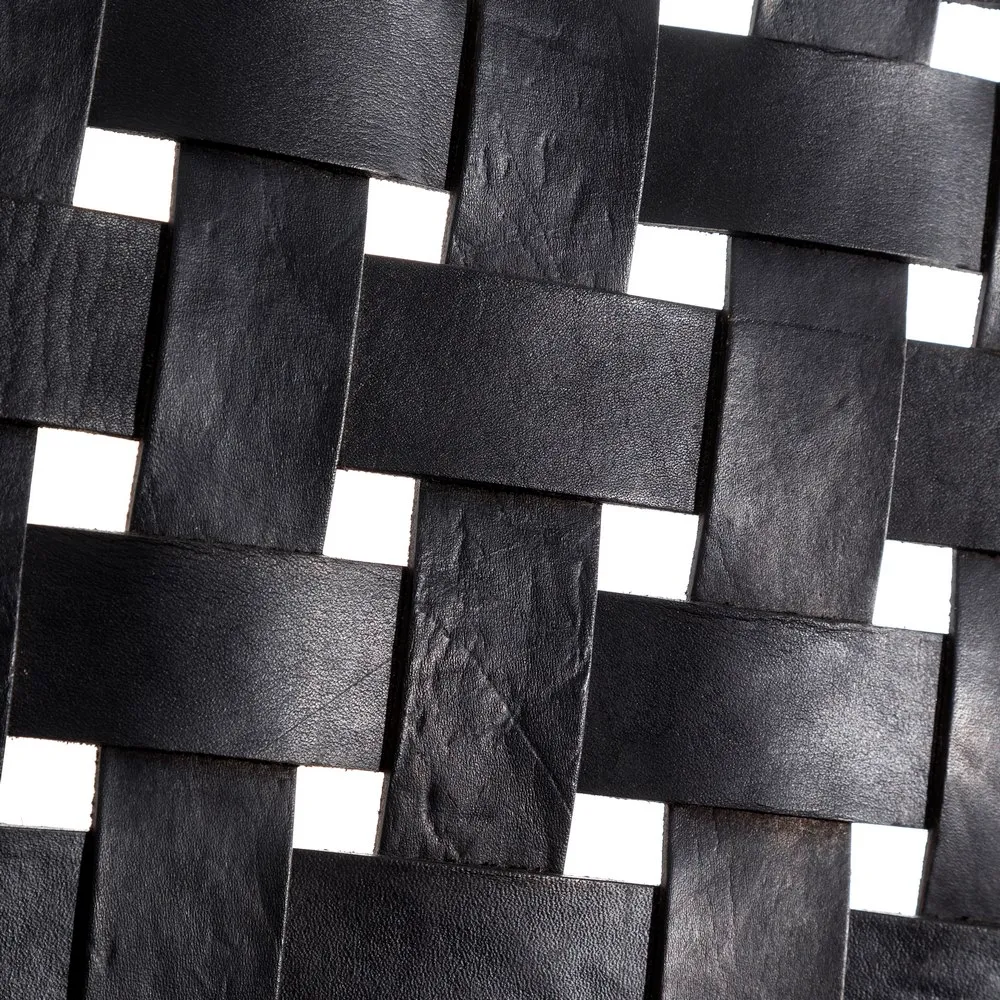 Fotoliu lounge piele negru, lemn de tec - CreativDeco.ro [8]