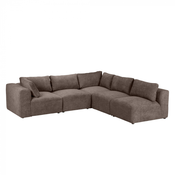Fotoliu Box maro deschis – vedere frontală cu pernă decorativă [2]