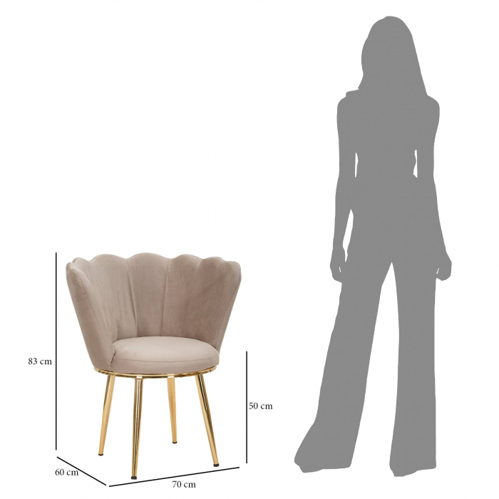 Fotoliu Mindy bej, textil metal [10]
