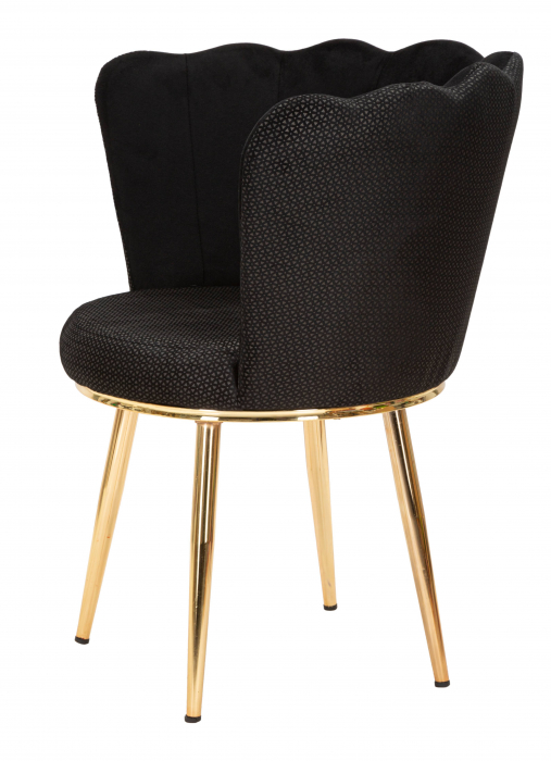 Fotoliu Mindy negru, textil metal auriu - creativdeco.ro [8]