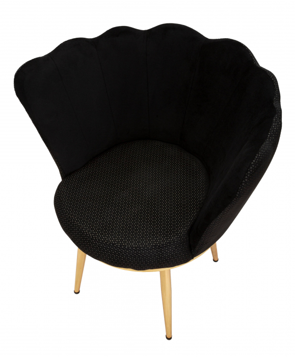 Fotoliu Mindy negru, textil metal auriu - creativdeco.ro [7]