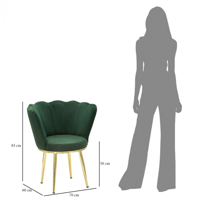 Fotoliu Mindy verde, textil metal auriu, mauro ferretti [9]