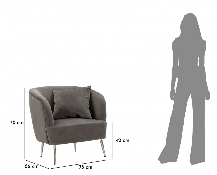Fotoliu gri compact minimalist CreativDeco pentru apartament [10]