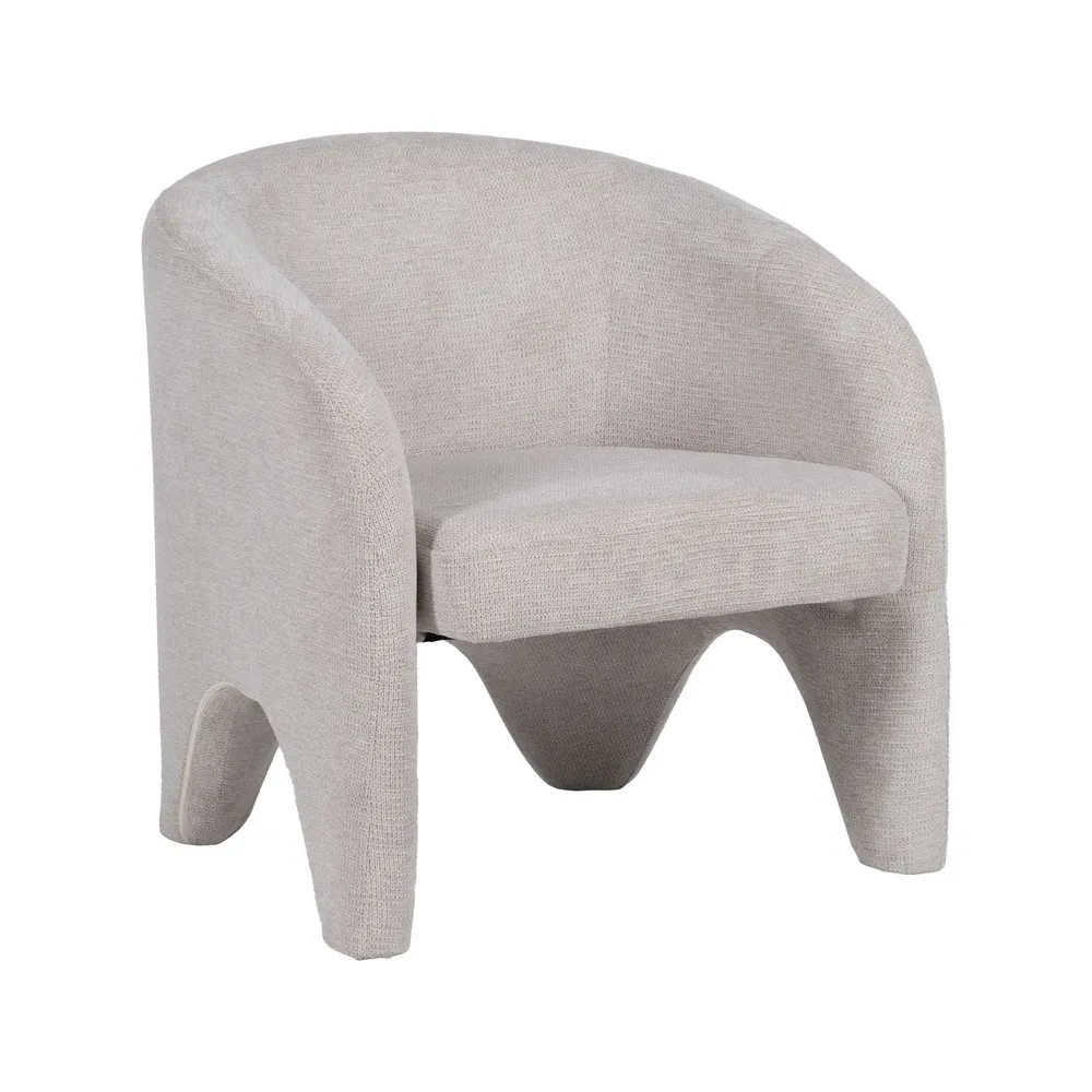 Fotoliu modern elegant din stofa gri bej | CreativDeco.ro [2]