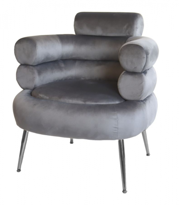 Fotoliu gri modern ergonomic CreativDeco design rotunjit [1]