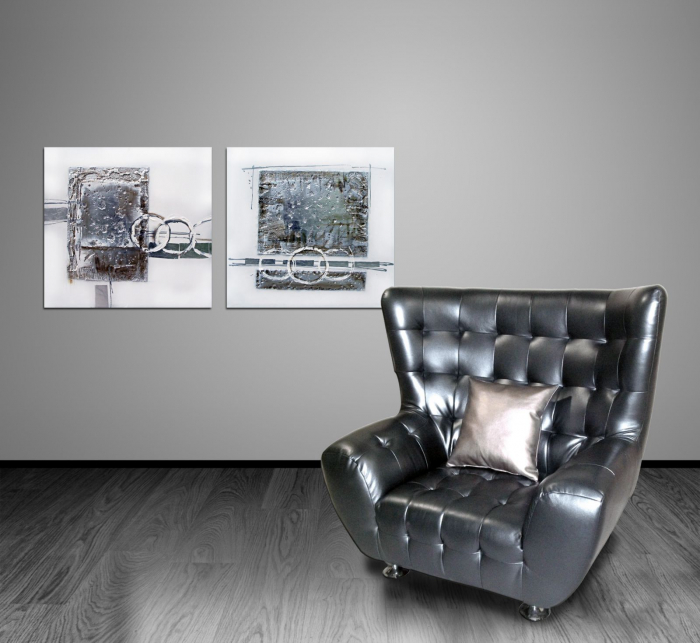 Fotoliu negru piele ecologica CreativDeco design traditional [4]