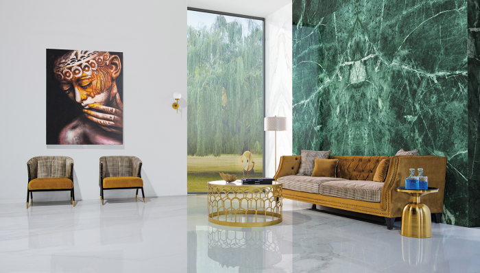 Fotoliu Art Deco catifea ocru|Fotolii luxoase [7]