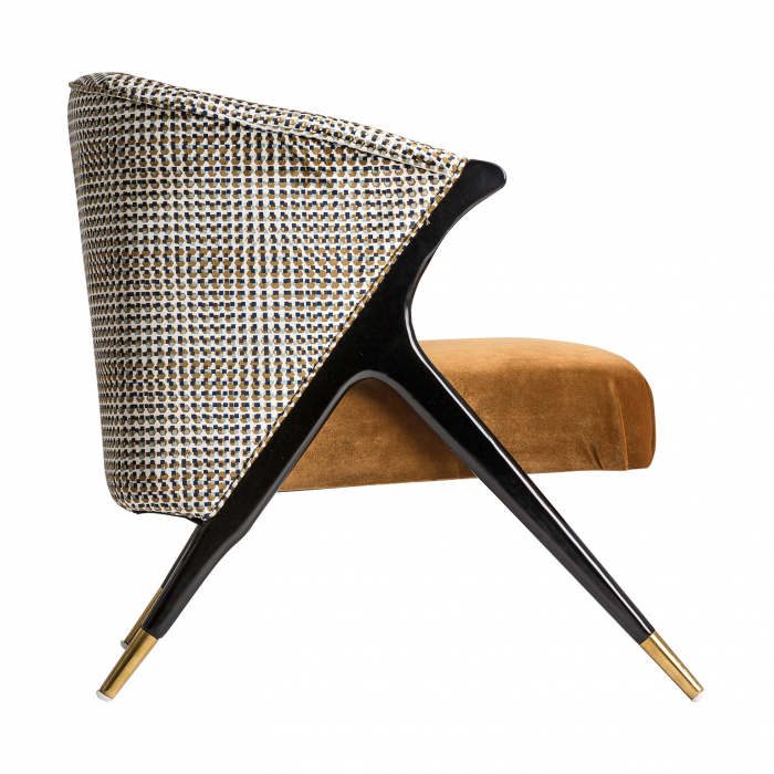 Fotoliu Art Deco catifea ocru|Fotolii luxoase [3]