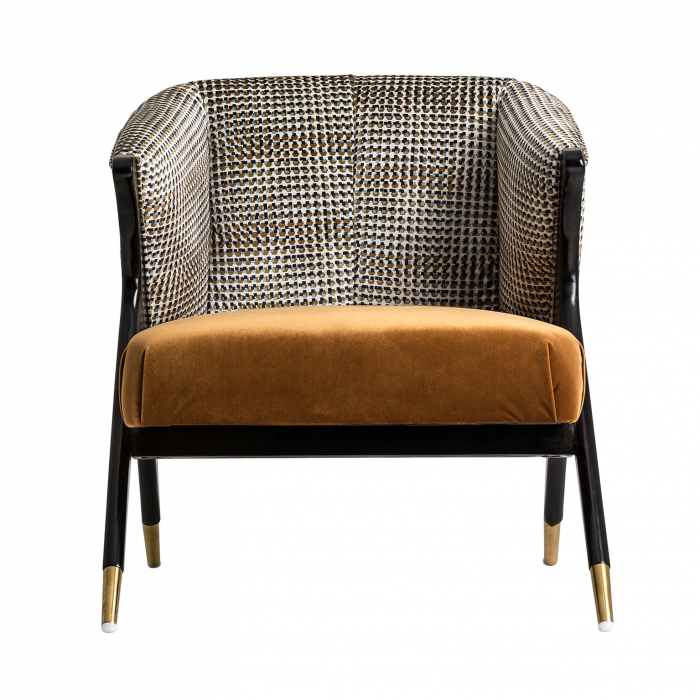 Fotoliu Art Deco catifea ocru|Fotolii luxoase [2]