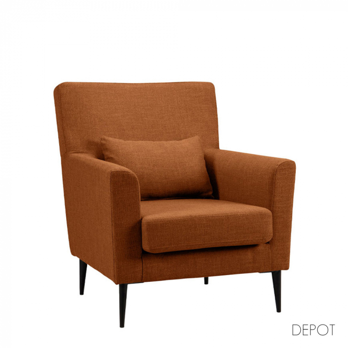 Fotoliu ALL TIME ocru Ekai – vedere frontală în decor neutru [1]