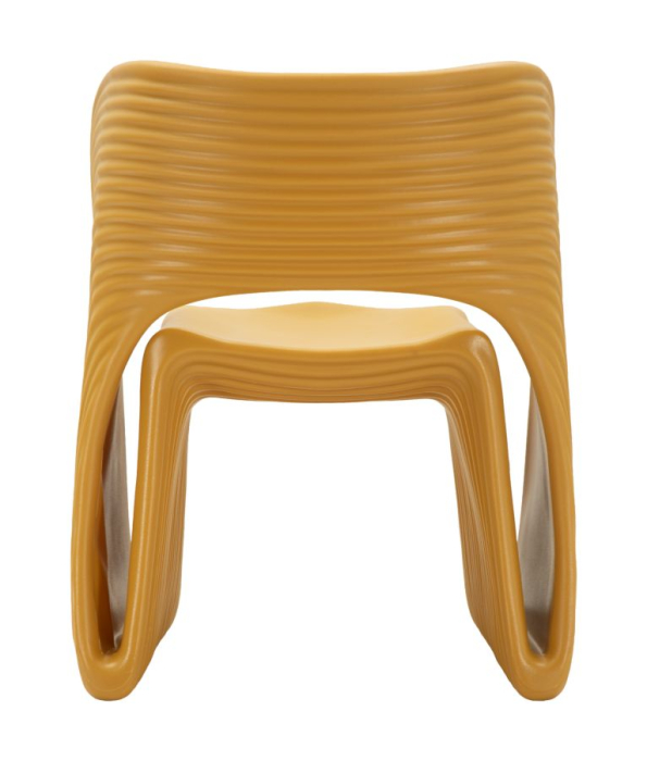 Fotoliu gradina plastic mustar design sculptural 65x57.5x76 cm [5]