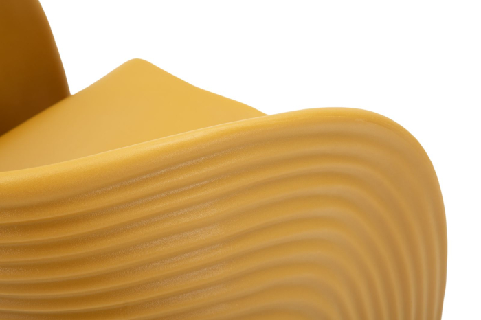 Fotoliu gradina plastic mustar design sculptural 65x57.5x76 cm [6]