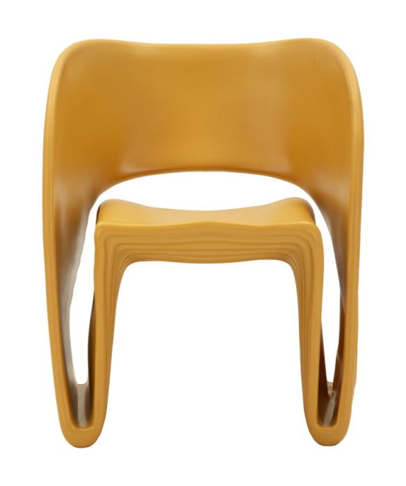 Fotoliu gradina plastic mustar design sculptural 65x57.5x76 cm [2]