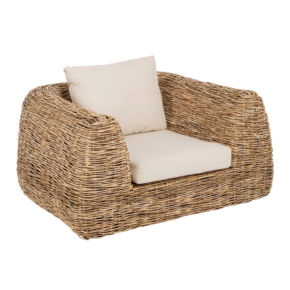 Fotoliu Ratan cu Perne, Natural Crem - CreativDeco.ro [1]
