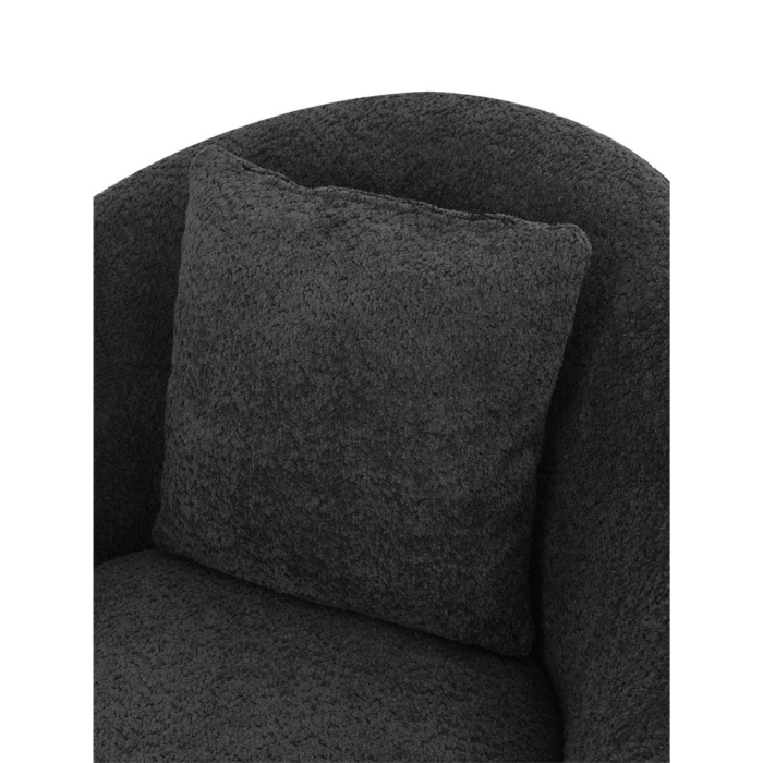 Fotoliu rotativ 360 de grade din stofă gri închis cu pernă decorativă [7]