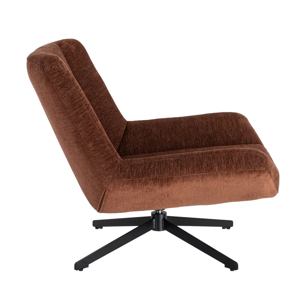 Fotoliu rotativ 360 din stofa maro inchis cu structura metalica [3]