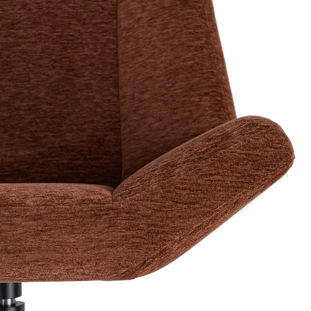 Fotoliu rotativ 360 din stofa maro inchis cu structura metalica [8]