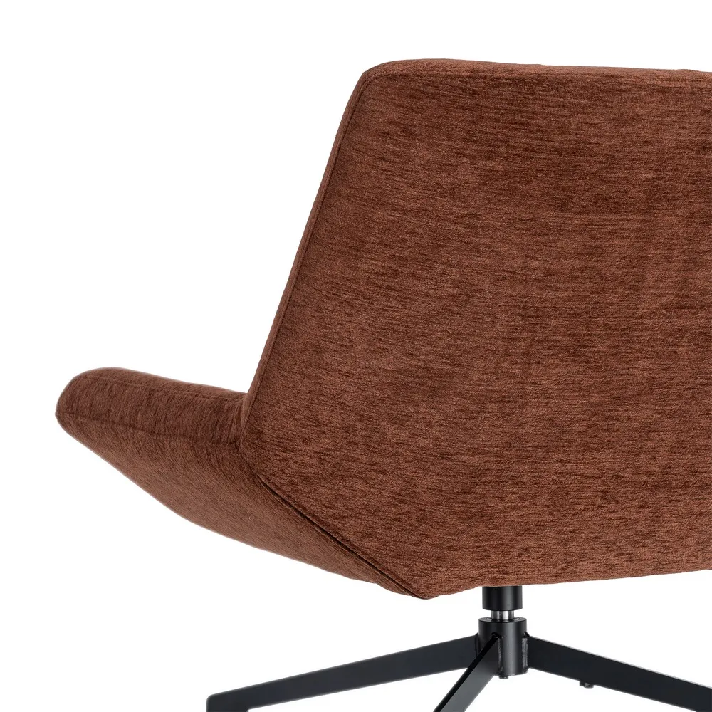 Fotoliu rotativ 360 din stofa maro inchis cu structura metalica [6]