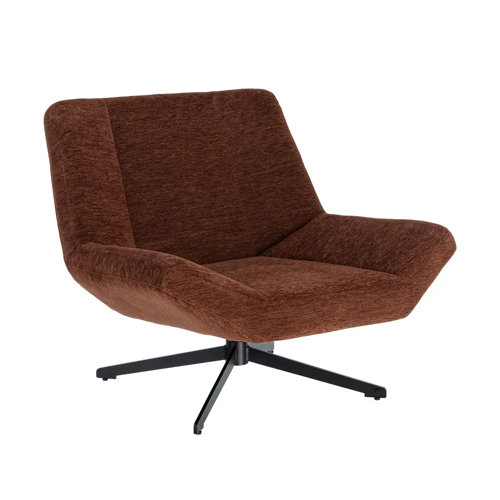 Fotoliu rotativ 360 din stofa maro inchis cu structura metalica [2]