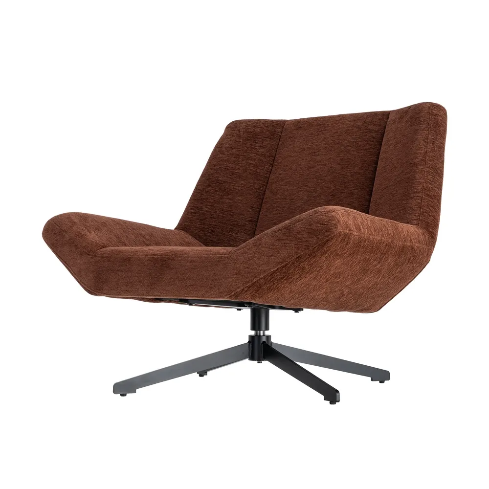 Fotoliu rotativ 360 din stofa maro inchis cu structura metalica [5]