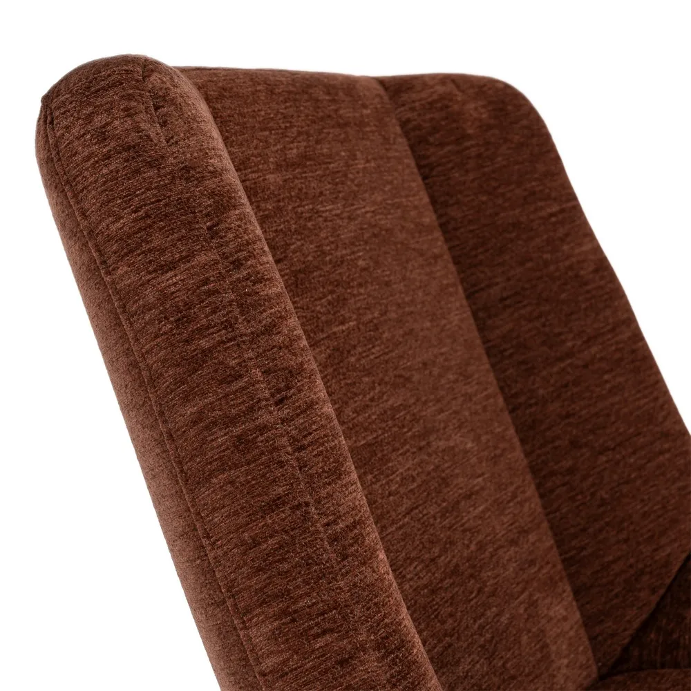 Fotoliu rotativ 360 din stofa maro inchis cu structura metalica [7]