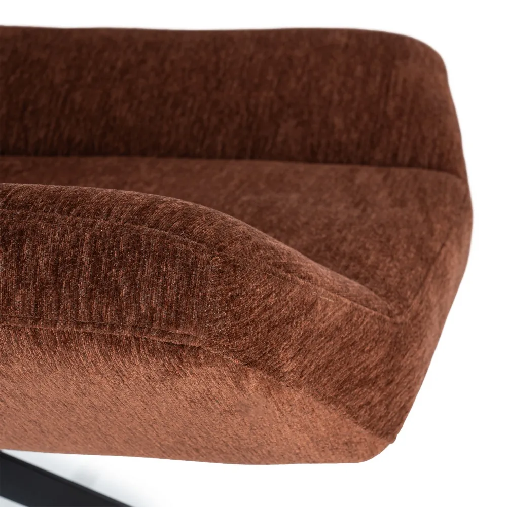 Fotoliu rotativ 360 din stofa maro inchis cu structura metalica [12]