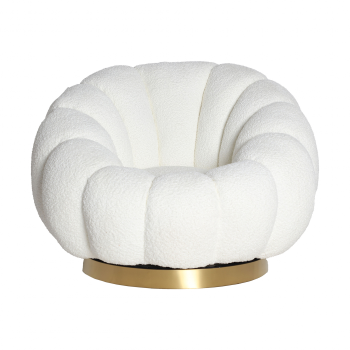 Fotoliu bucle art deco alb|Fotolii moderne premium [3]