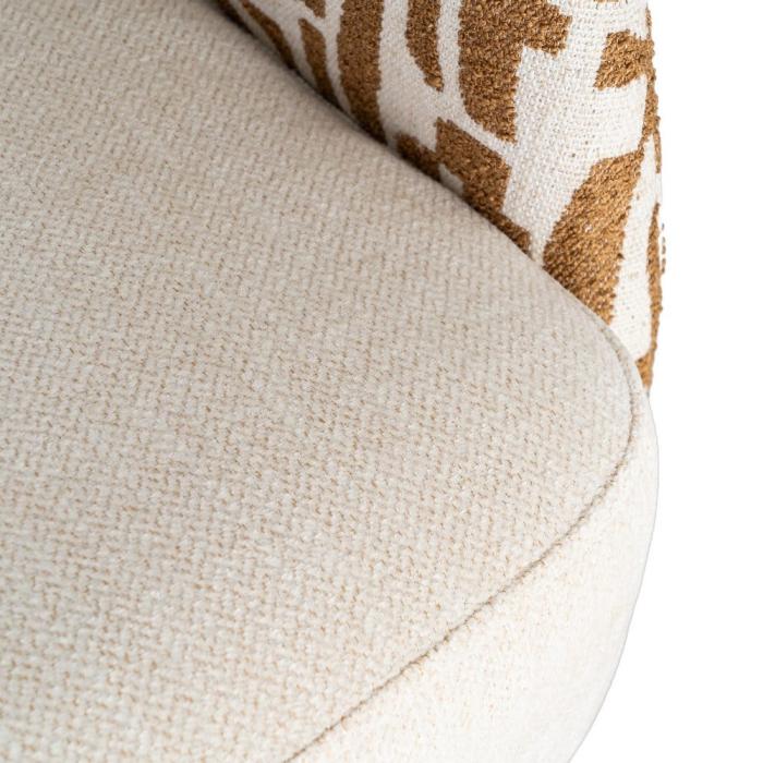 Fotoliu rotativ crem ocru cu brațe design contemporan interior [9]