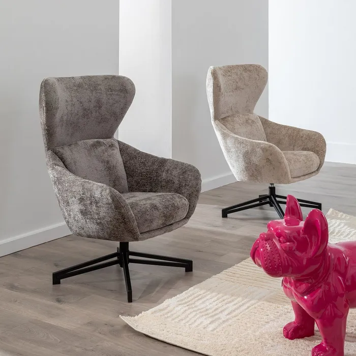 fotoliu rotativ gri ergonomic birou modern CreativDeco [2]