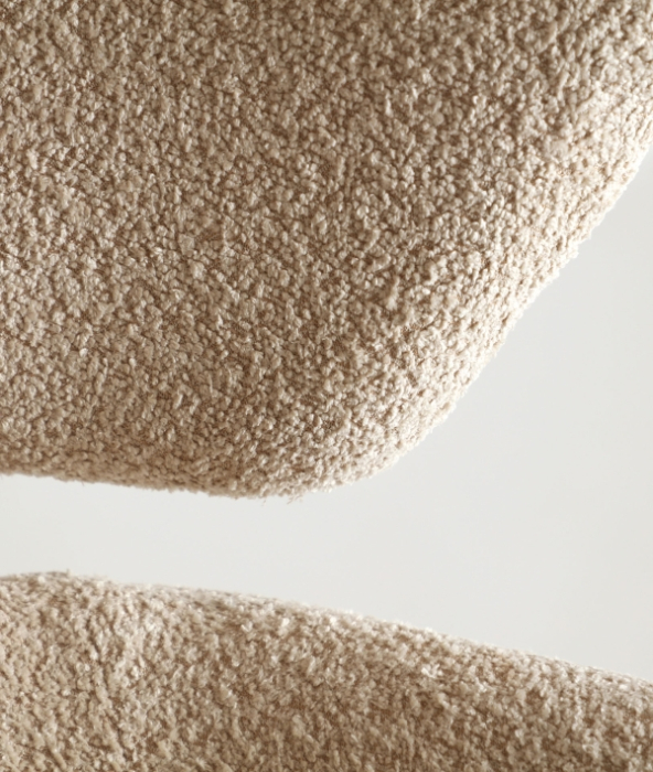 Fotoliu rotativ din boucle crem cu baza metalica Privas [7]