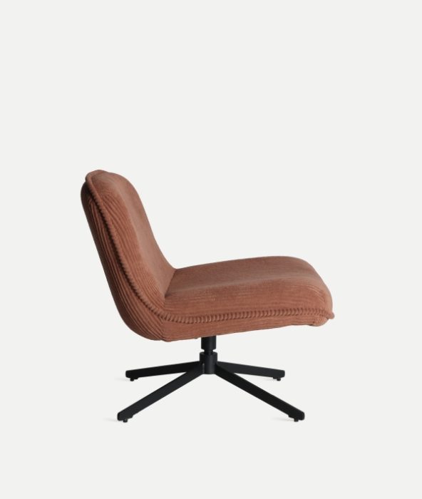 Fotoliu rotativ catifea corduroy teracotă GIGNAC – titlu imagine principală [4]