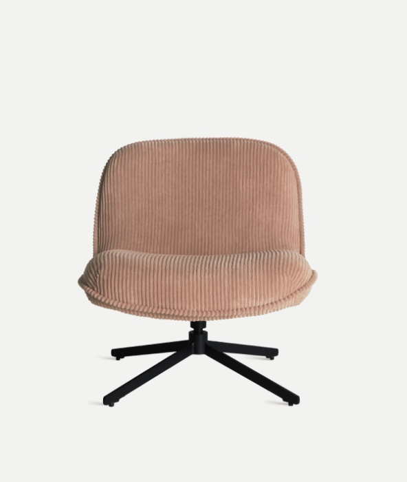 Fotoliu rotativ catifea corduroy teracotă GIGNAC – titlu imagine principală [2]