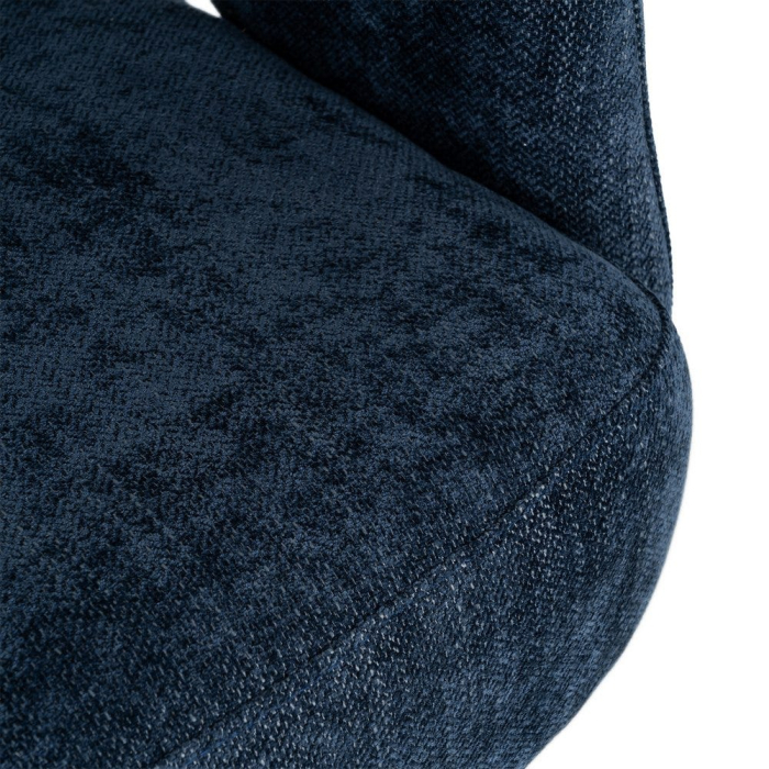 Fotoliu rotativ din stofă albastră cu bază rotundă [9]