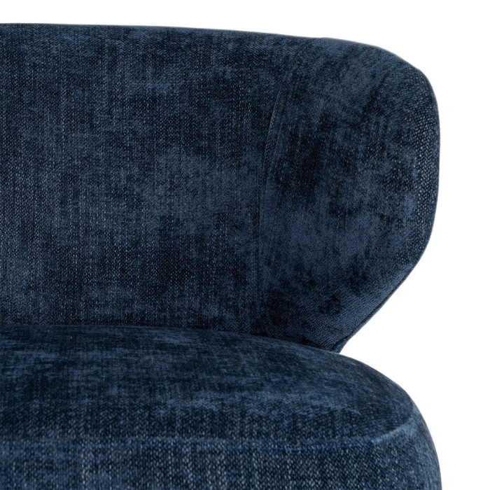 Fotoliu rotativ din stofă albastră cu bază rotundă [3]