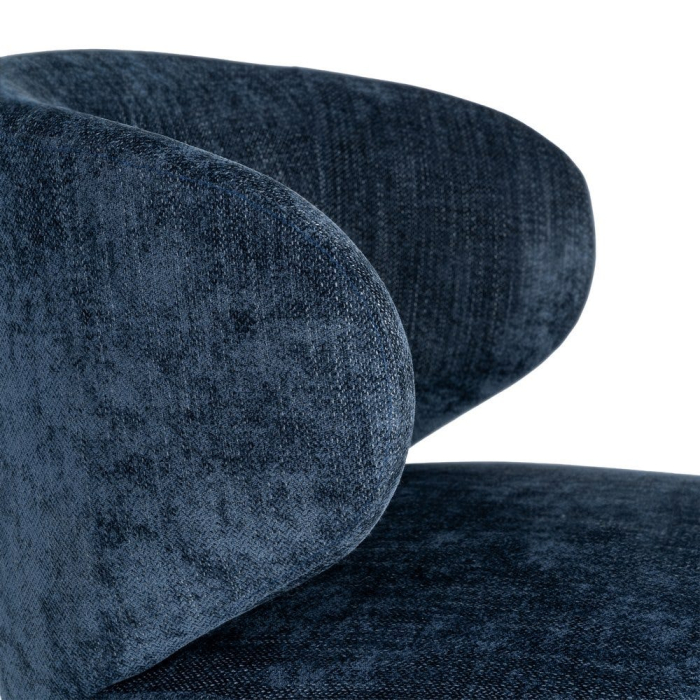 Fotoliu rotativ din stofă albastră cu bază rotundă [2]