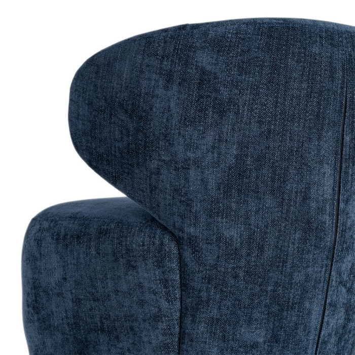 Fotoliu rotativ din stofă albastră cu bază rotundă [10]