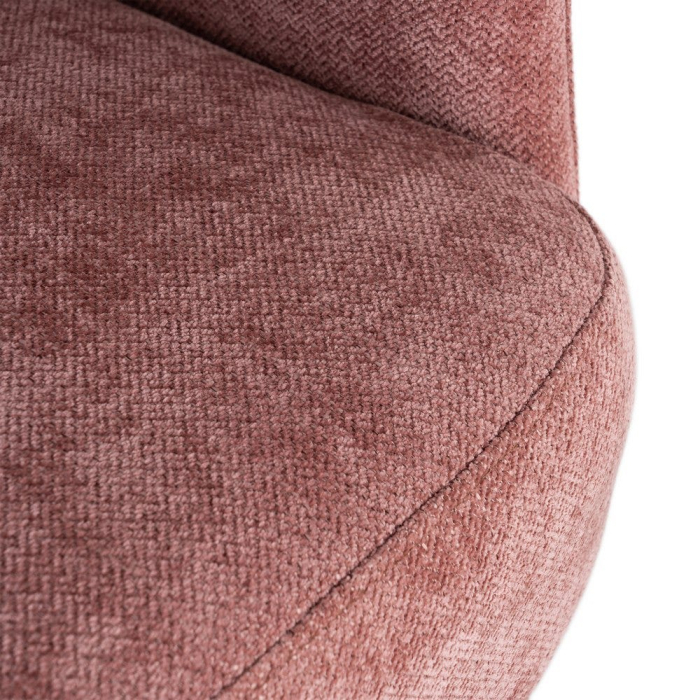 Fotoliu rotativ din stofă roz cu bază rotundă [9]