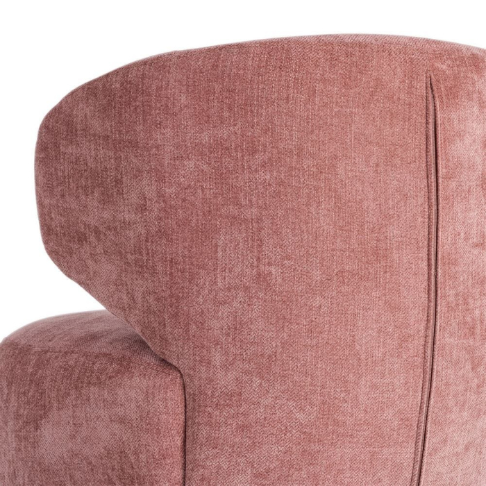 Fotoliu rotativ din stofă roz cu bază rotundă [10]