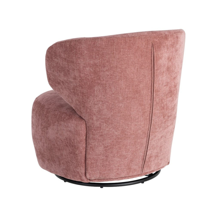 Fotoliu rotativ din stofă roz cu bază rotundă [4]