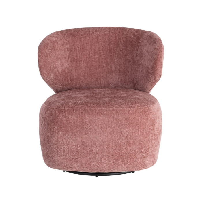 Fotoliu rotativ din stofă roz cu bază rotundă [8]