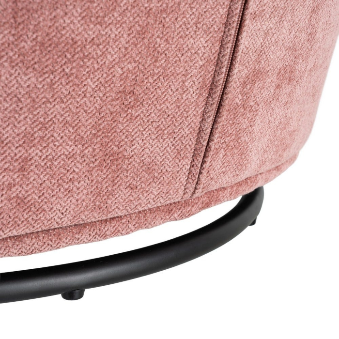 Fotoliu rotativ din stofă roz cu bază rotundă [6]